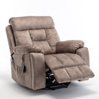 Fauteuil inclinable électrique marron avec massage, chauffage et moteur allemand