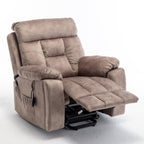Fauteuil inclinable électrique marron avec massage, chauffage et moteur allemand