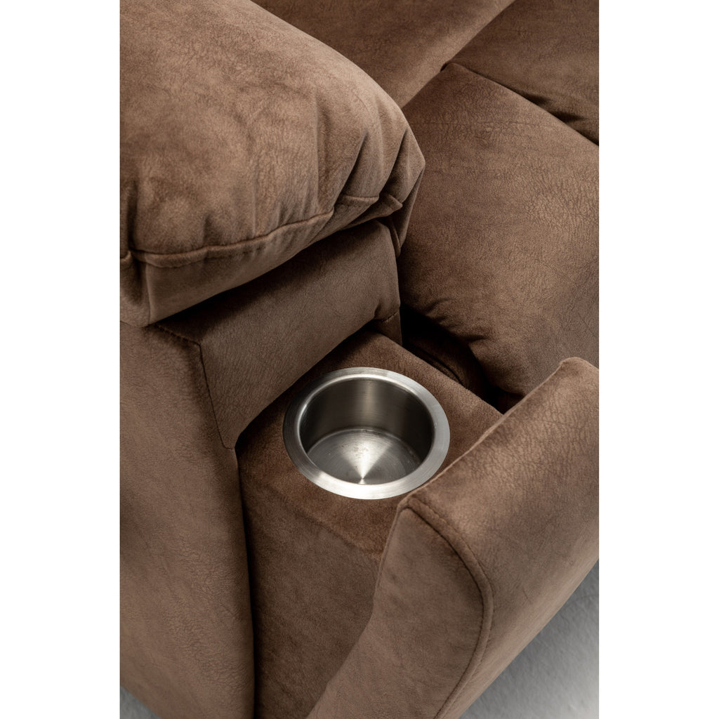 Fauteuil inclinable électrique marron avec massage, chauffage et moteur allemand