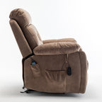 Fauteuil inclinable électrique marron avec massage, chauffage et moteur allemand