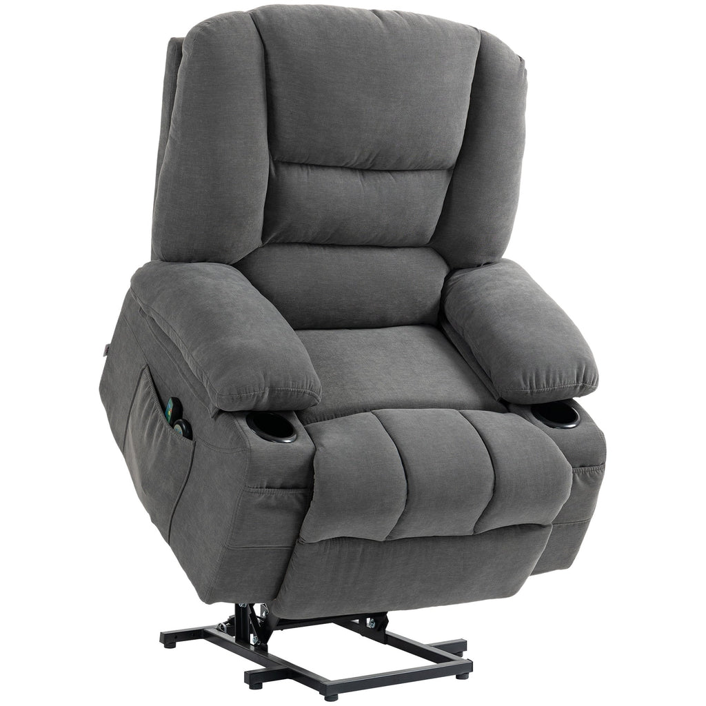 Fauteuil inclinable électrique marron avec assemblage rapide et massage thermique