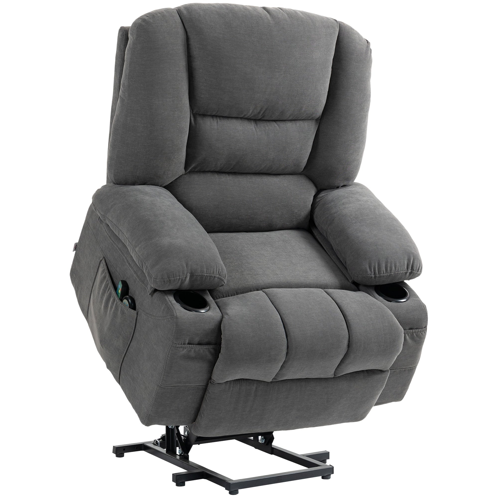 Fauteuil inclinable électrique marron avec assemblage rapide et massage thermique