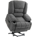 Fauteuil inclinable électrique marron avec massage par vibrations, chauffage, télécommande, montage facile et poches latérales