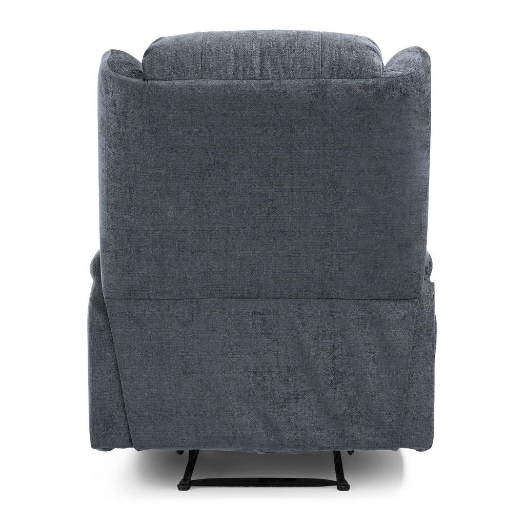 Fauteuil inclinable marron avec inclinaison manuelle, 5 modes de massage, chauffage, deux porte-gobelets, télécommande et rangement latéral