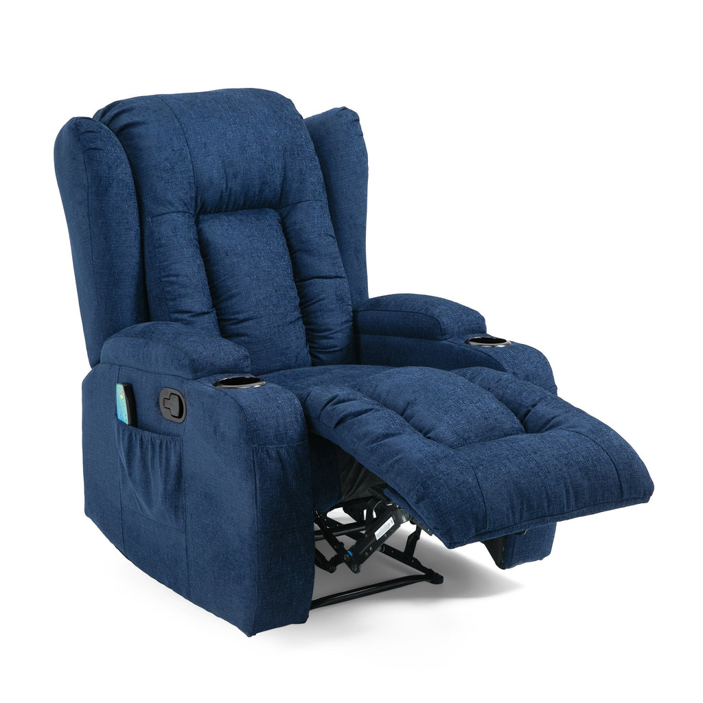 Fauteuil inclinable marron avec massage, chauffage et inclinaison manuelle