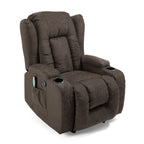 Fauteuil inclinable marron avec massage, chauffage et inclinaison manuelle