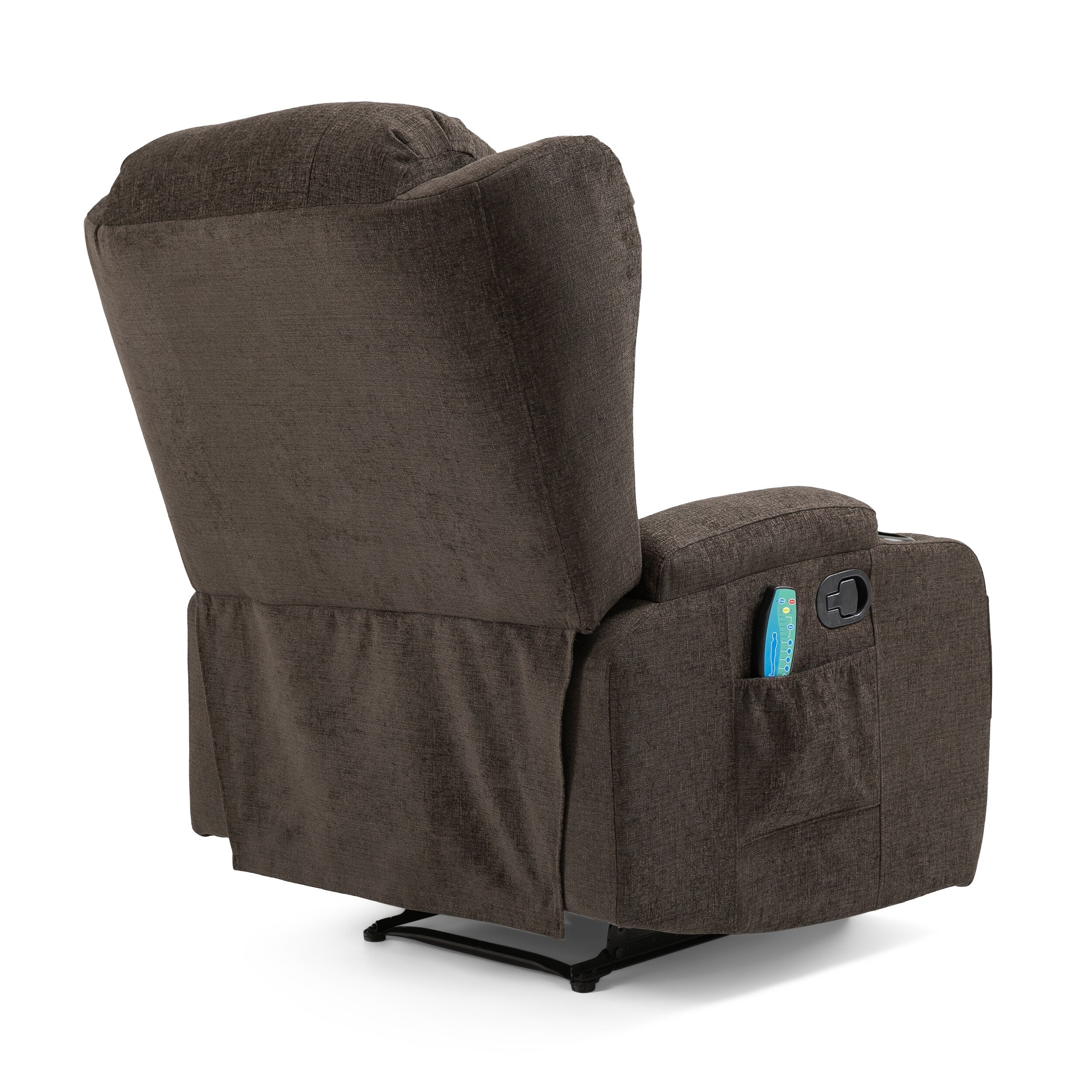 Fauteuil inclinable marron avec massage, chauffage et inclinaison manuelle