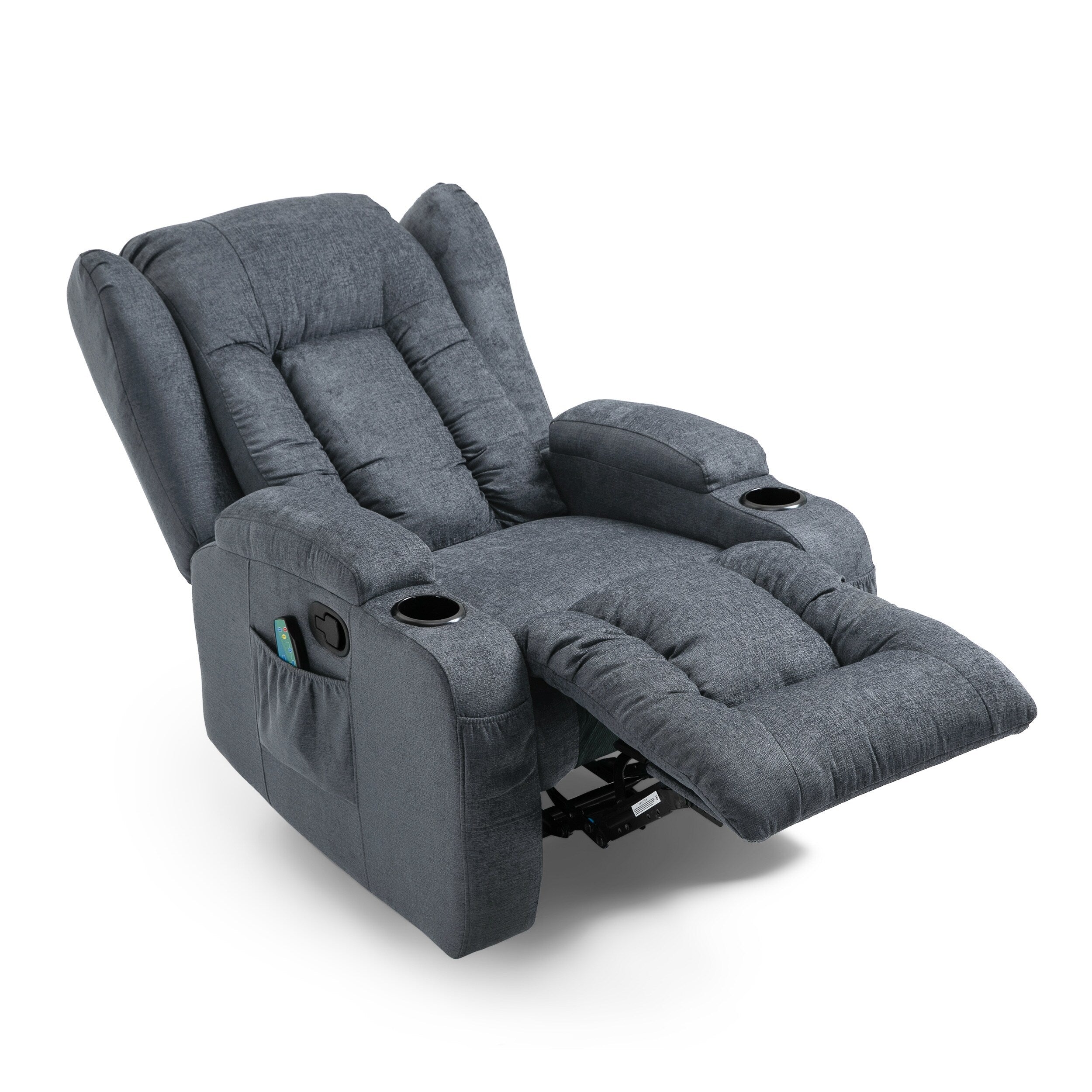 Fauteuil inclinable marron avec massage, chauffage et inclinaison manuelle