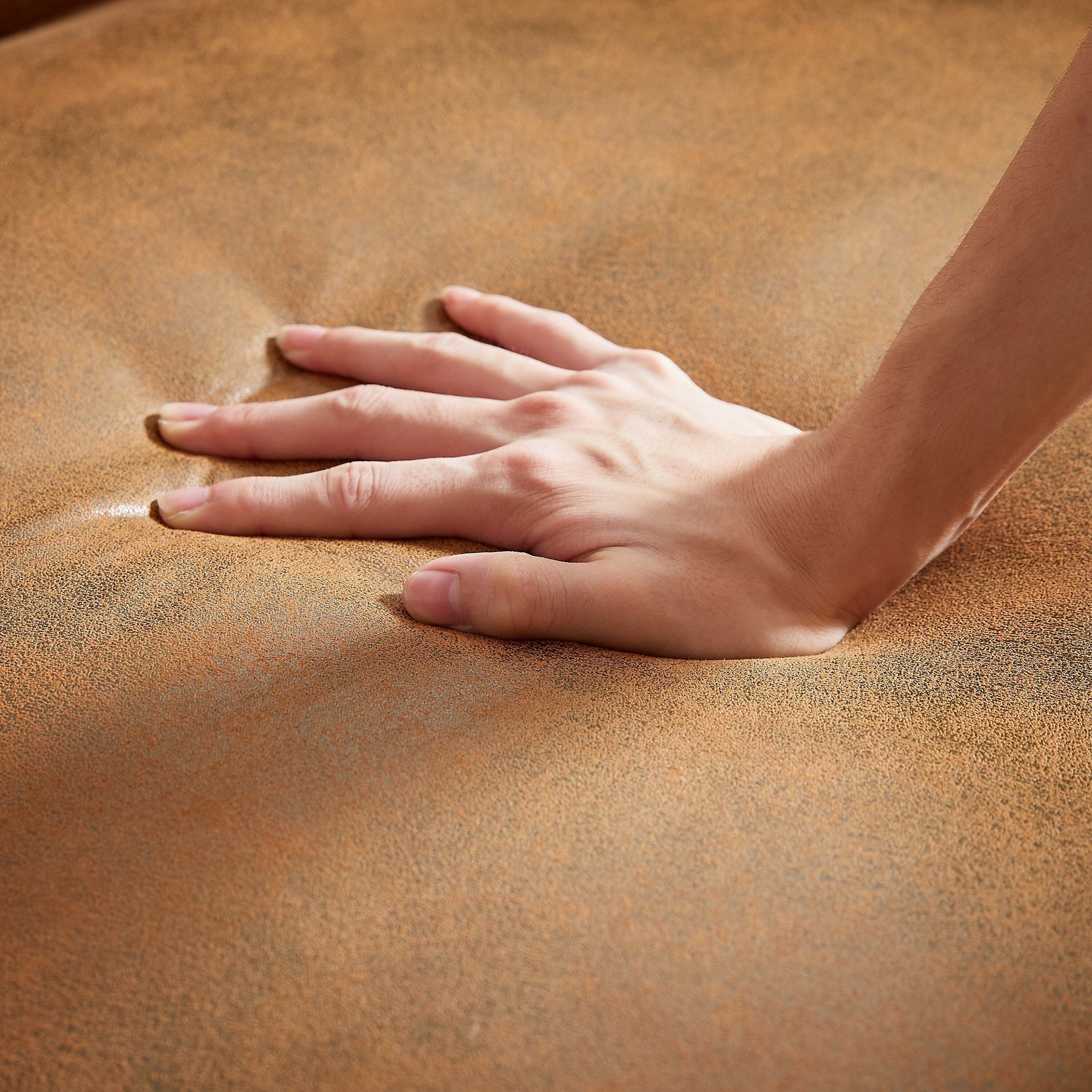 Canapé Chesterfield 3 places en tissu technique marron