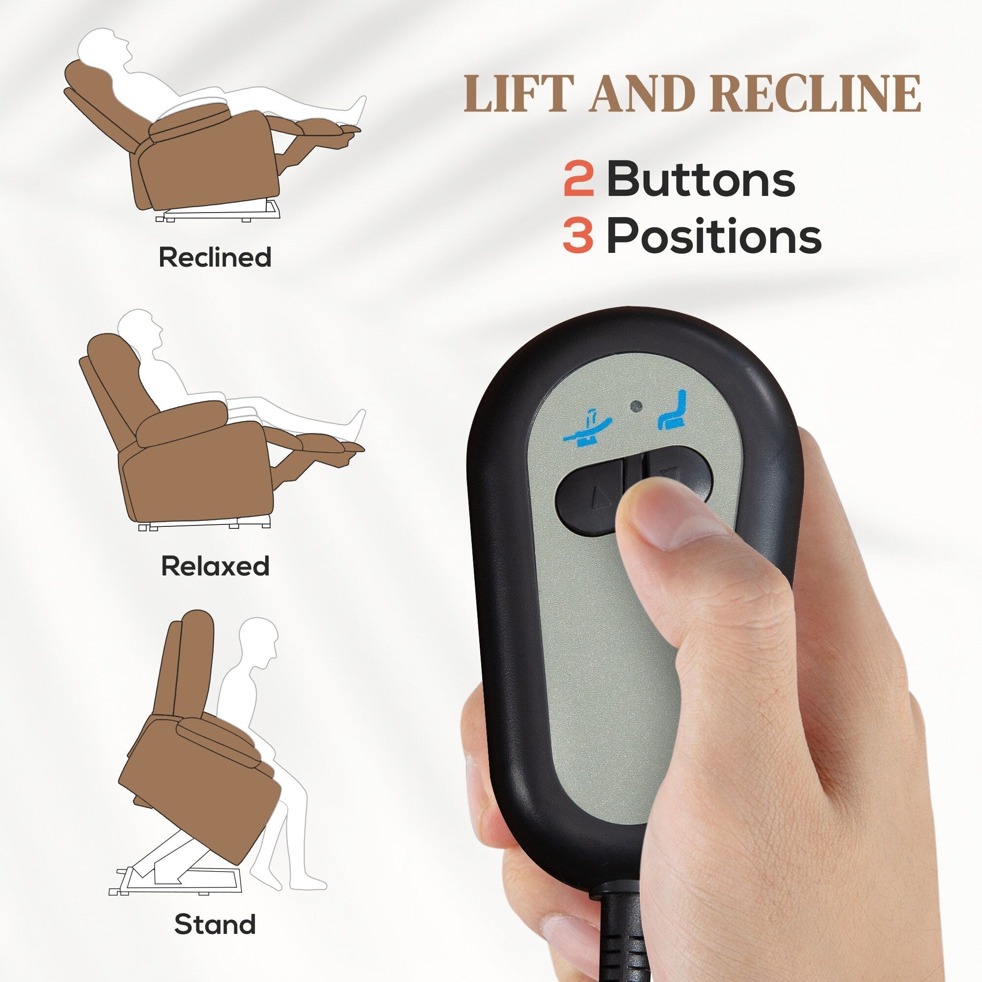 Fauteuil inclinable massant électrique rembourré marron avec massage par vibrations, chauffage lombaire, porte-gobelet et poches latérales