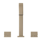 Robinet de lavabo de salle de bain à 3 trous et double poignée, finition or brossé