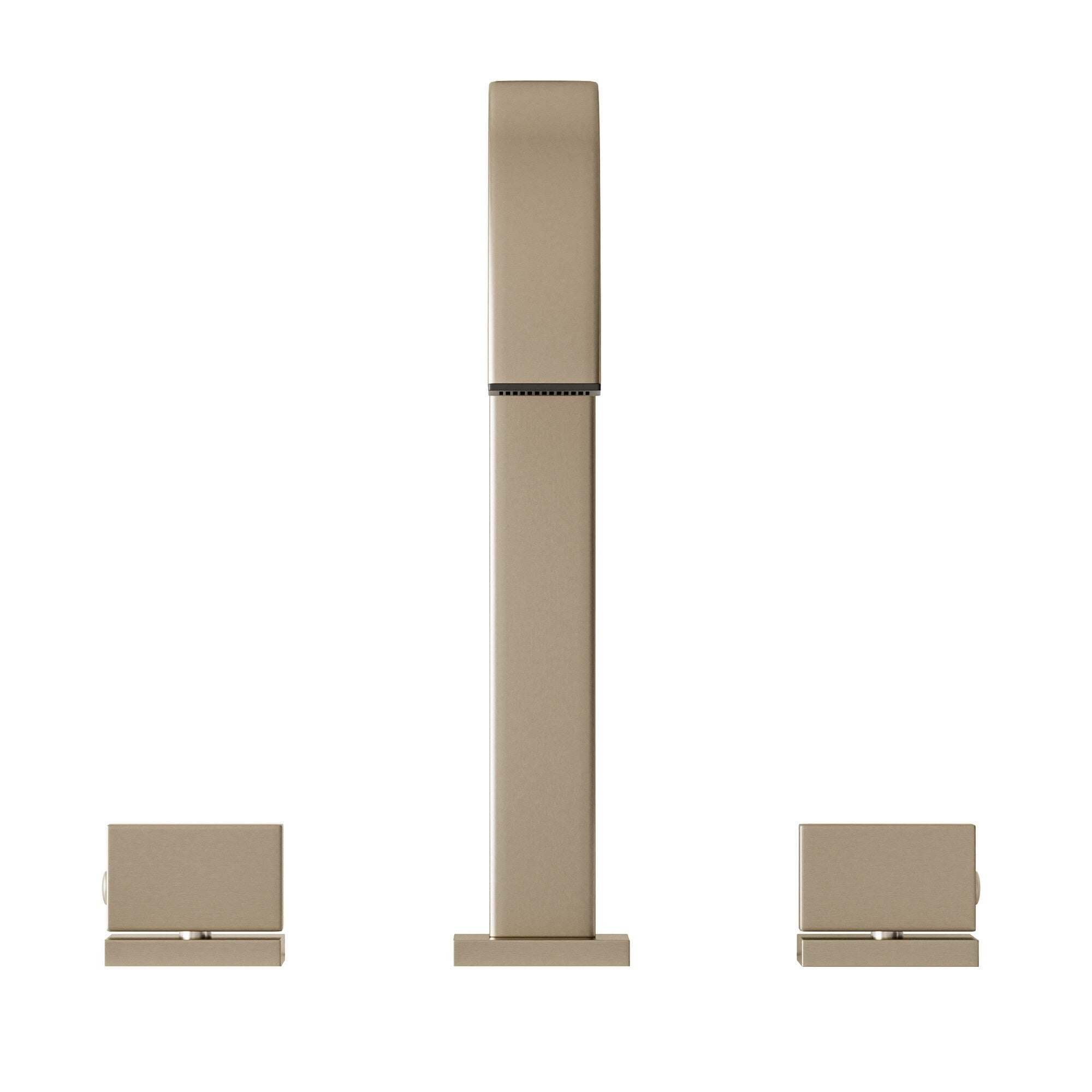 Robinet de lavabo de salle de bain à 3 trous et double poignée, finition or brossé