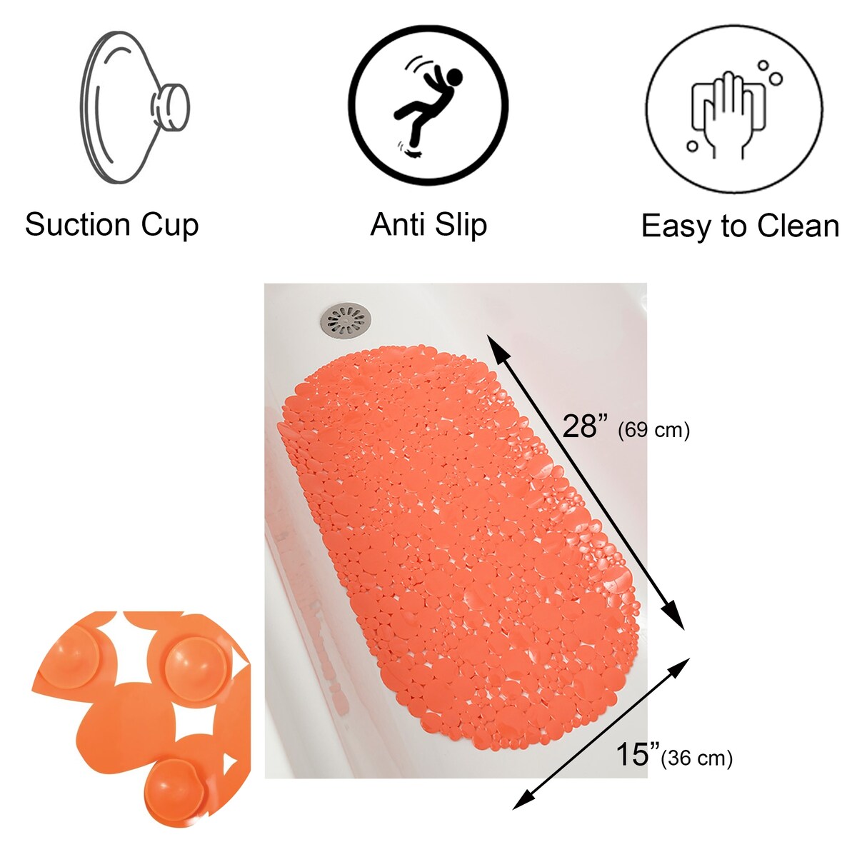 Tapis de bain ovale antidérapant Bubbles 28 L x 15 l