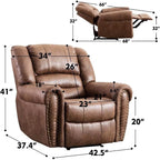 Fauteuil inclinable manuel classique et traditionnel avec accoudoirs et dossier confortables