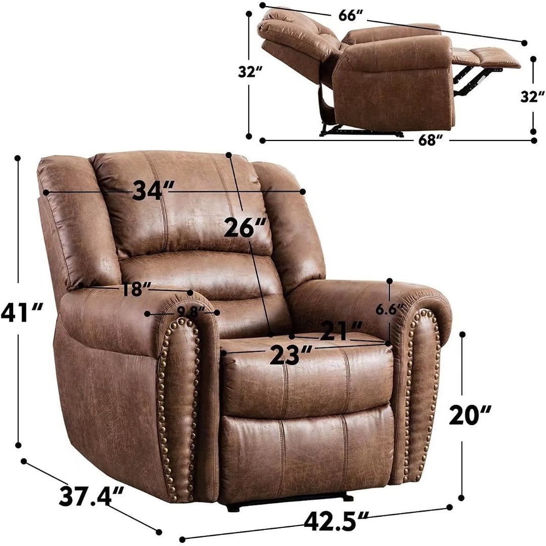 Fauteuil inclinable manuel classique et traditionnel avec accoudoirs et dossier confortables