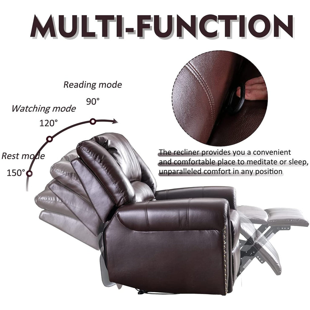 Fauteuil inclinable manuel classique et traditionnel avec accoudoirs et dossier confortables