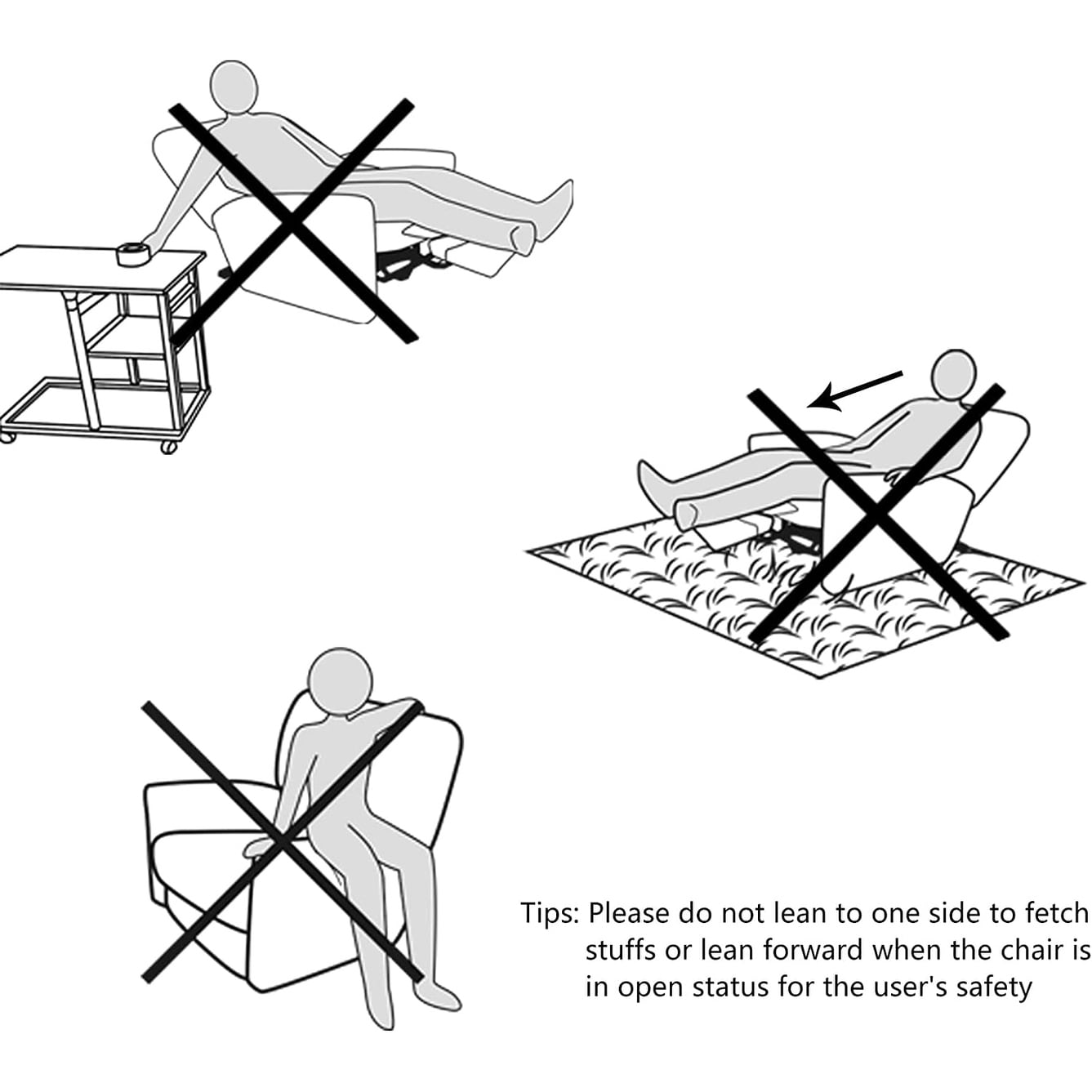 Fauteuil inclinable manuel classique et traditionnel avec accoudoirs et dossier confortables