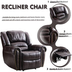 Fauteuil inclinable manuel classique et traditionnel avec accoudoirs et dossier confortables