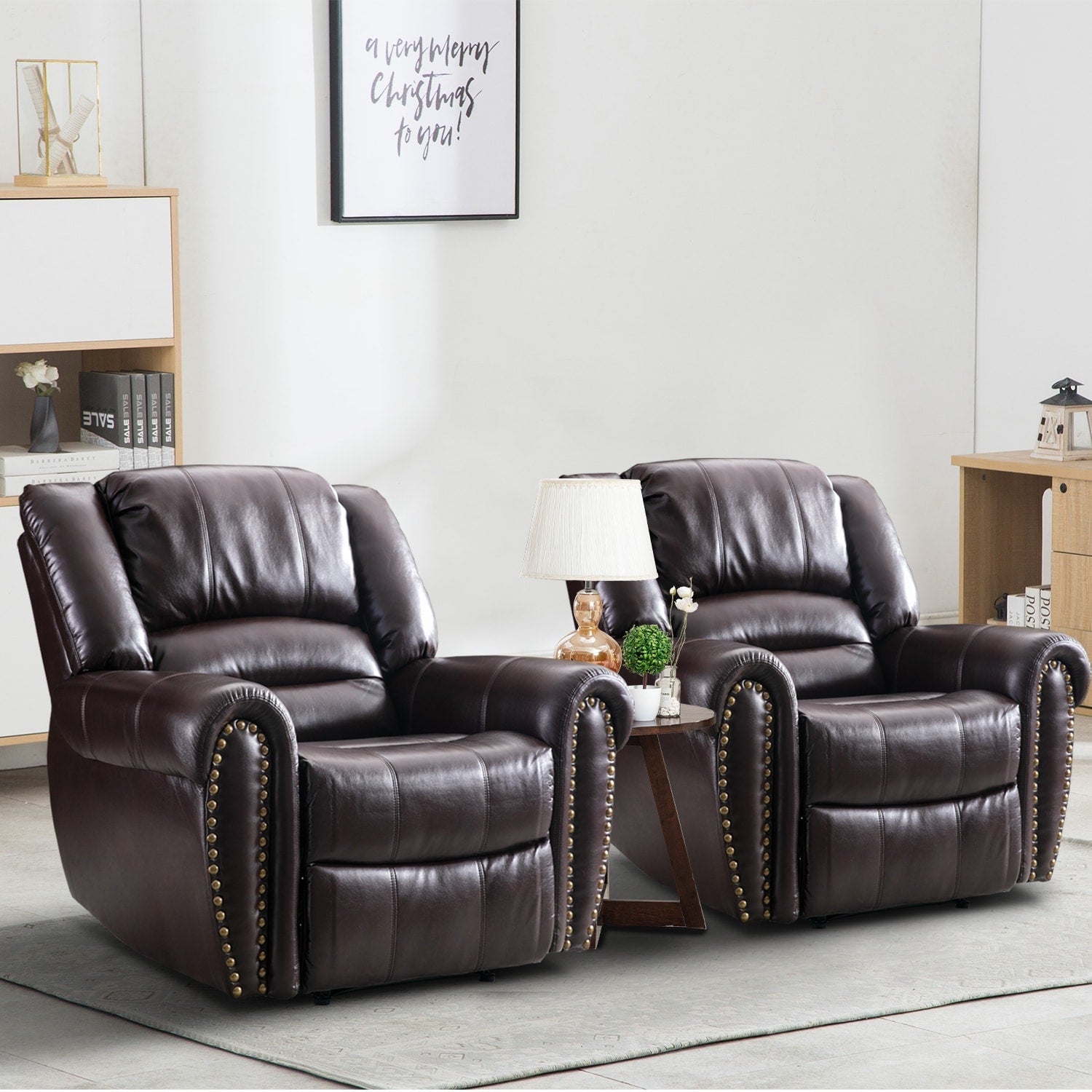 Fauteuil inclinable manuel classique et traditionnel avec accoudoirs et dossier confortables