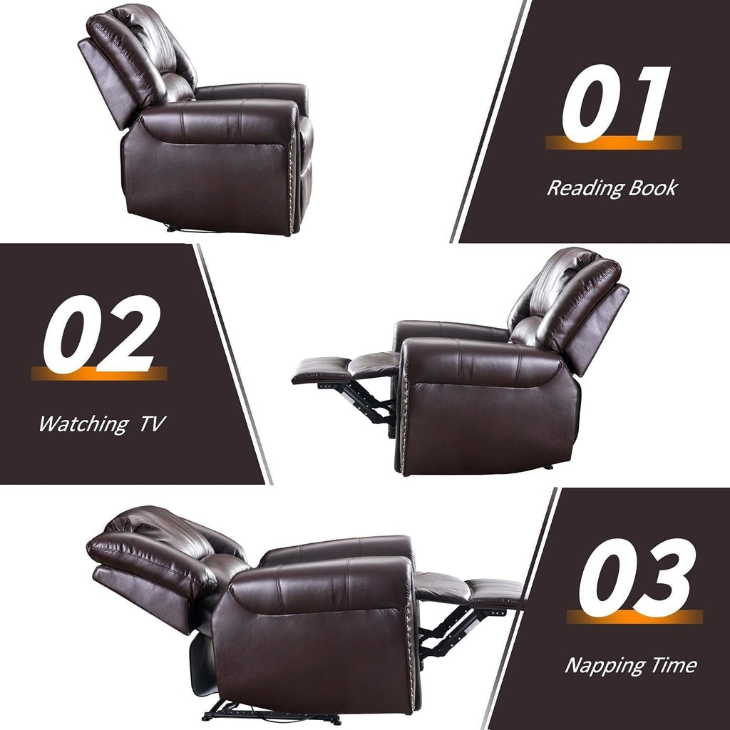 Fauteuil inclinable manuel classique et traditionnel avec accoudoirs et dossier confortables