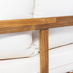 Christopher Knight Home Burchett Ensemble causeuse et table basse d'extérieur en bois d'acacia avec coussins Sunbrella en option