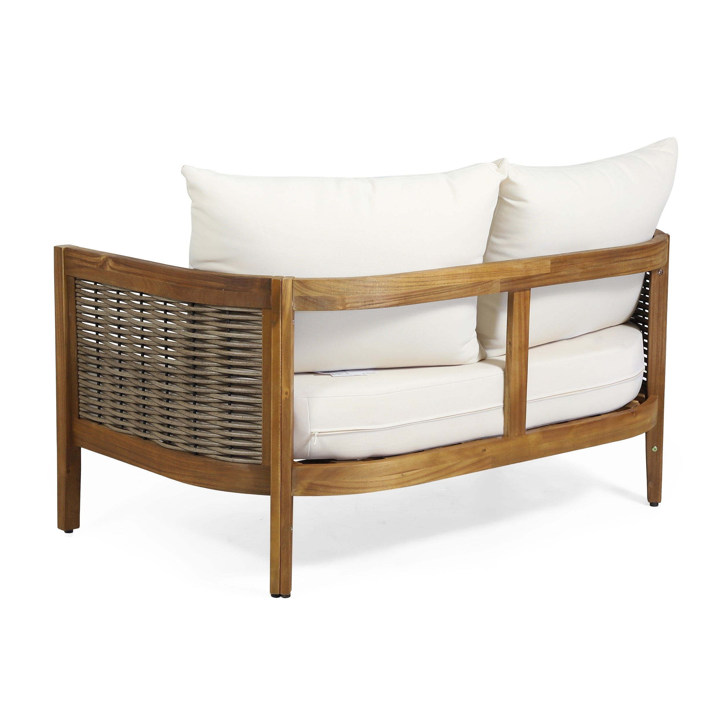 Christopher Knight Home Burchett Ensemble causeuse et table basse d'extérieur en bois d'acacia avec coussins Sunbrella en option