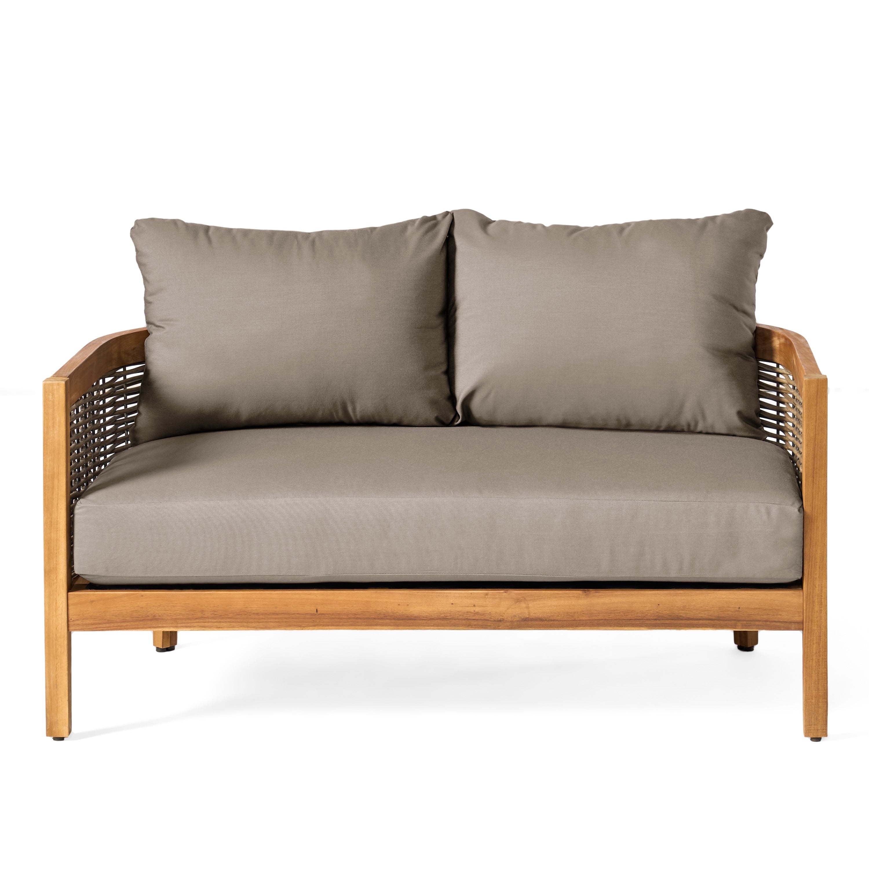 Christopher Knight Home Burchett Ensemble causeuse et table basse d'extérieur en bois d'acacia avec coussins Sunbrella en option