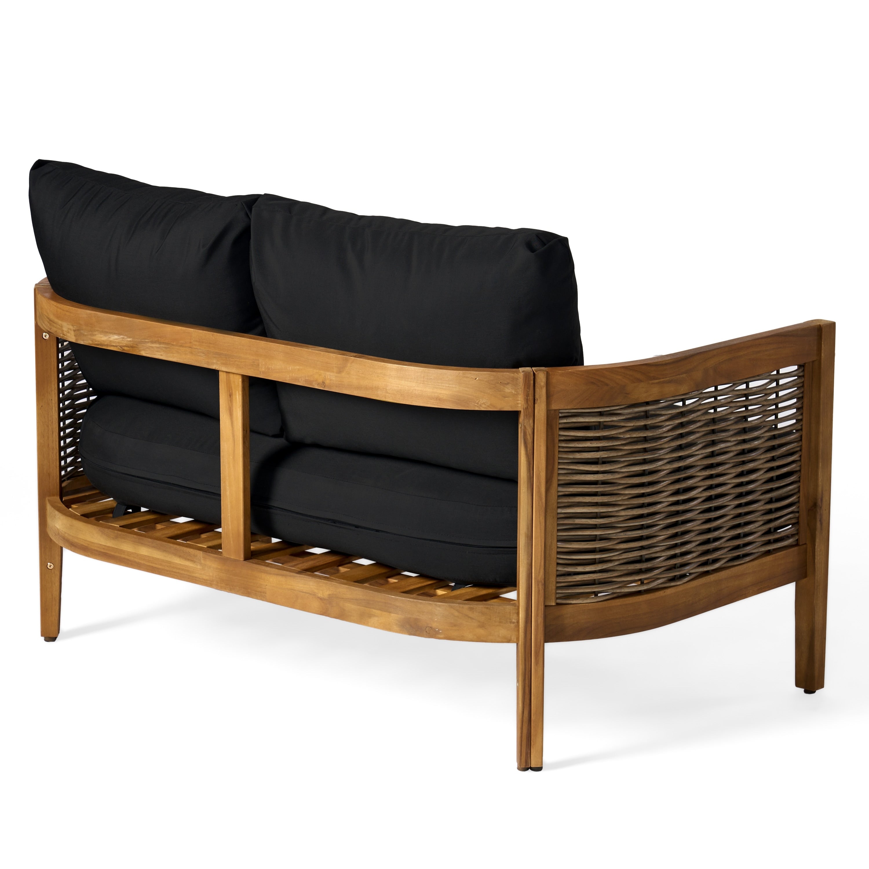 Christopher Knight Home Burchett Ensemble causeuse et table basse d'extérieur en bois d'acacia avec coussins Sunbrella en option