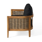 Christopher Knight Home Burchett Ensemble causeuse et table basse d'extérieur en bois d'acacia avec coussins Sunbrella en option