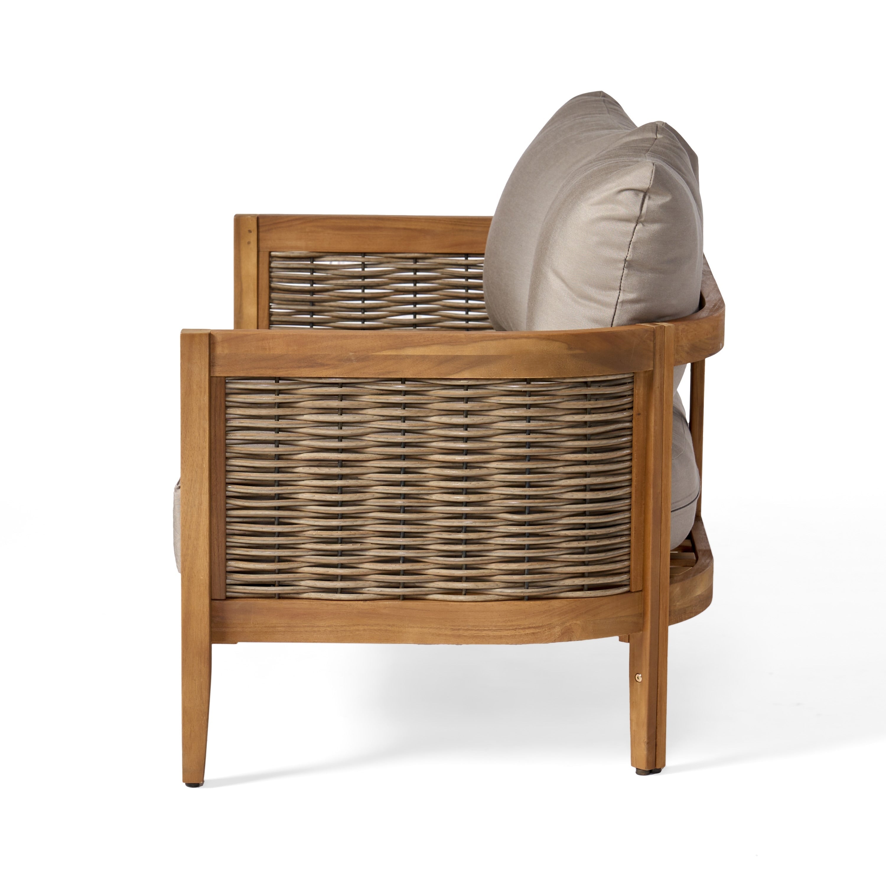 Christopher Knight Home Burchett Ensemble causeuse et table basse d'extérieur en bois d'acacia avec coussins Sunbrella en option