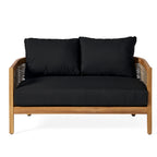 Salon de jardin Burchett en bois d'acacia et osier, 4 places, avec coussins Sunbrella en option, par Christopher Knight Home