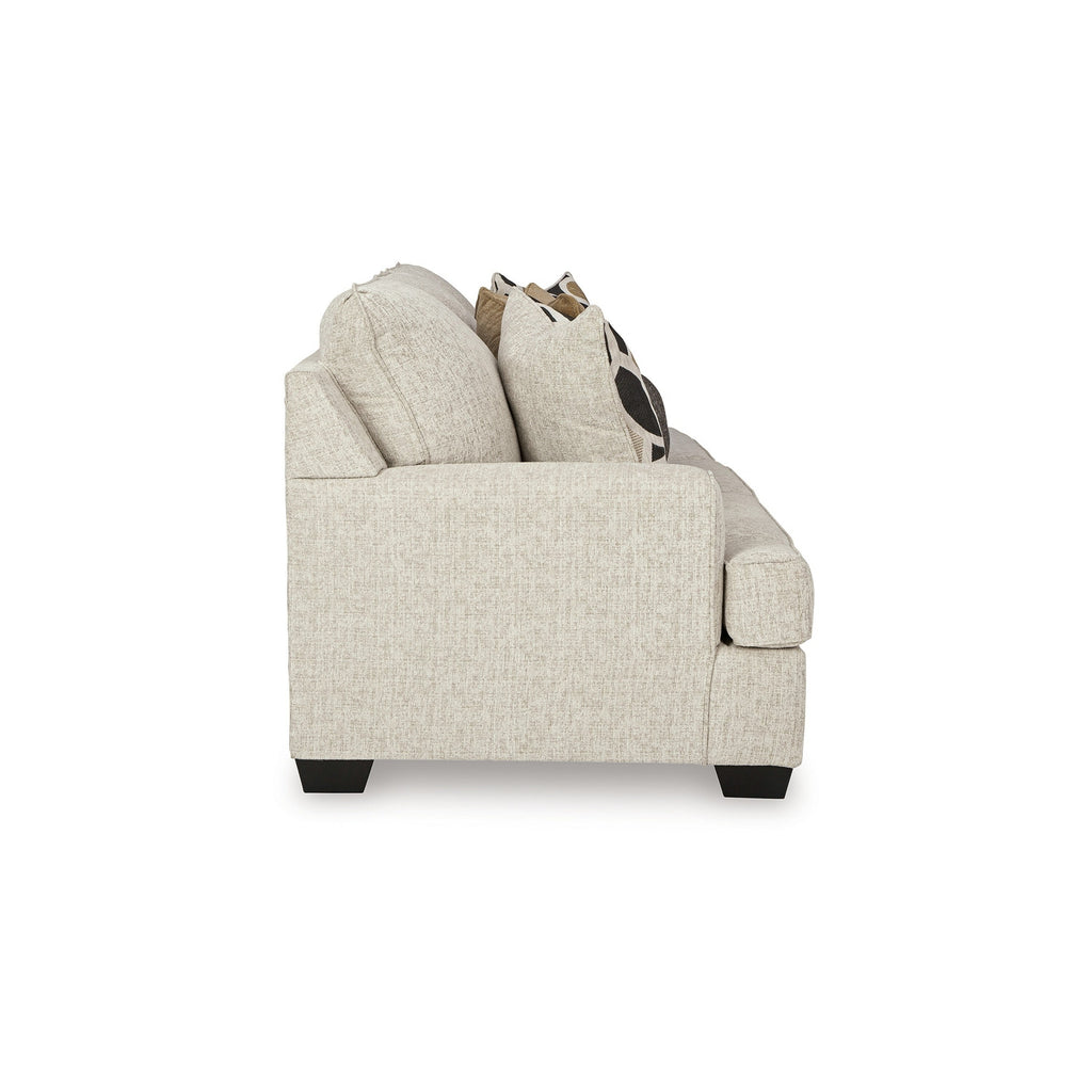 Canapé Burgess, polyester beige quartz, 5 coussins décoratifs, 97 pouces