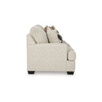 Canapé Burgess, polyester beige quartz, 5 coussins décoratifs, 97 pouces