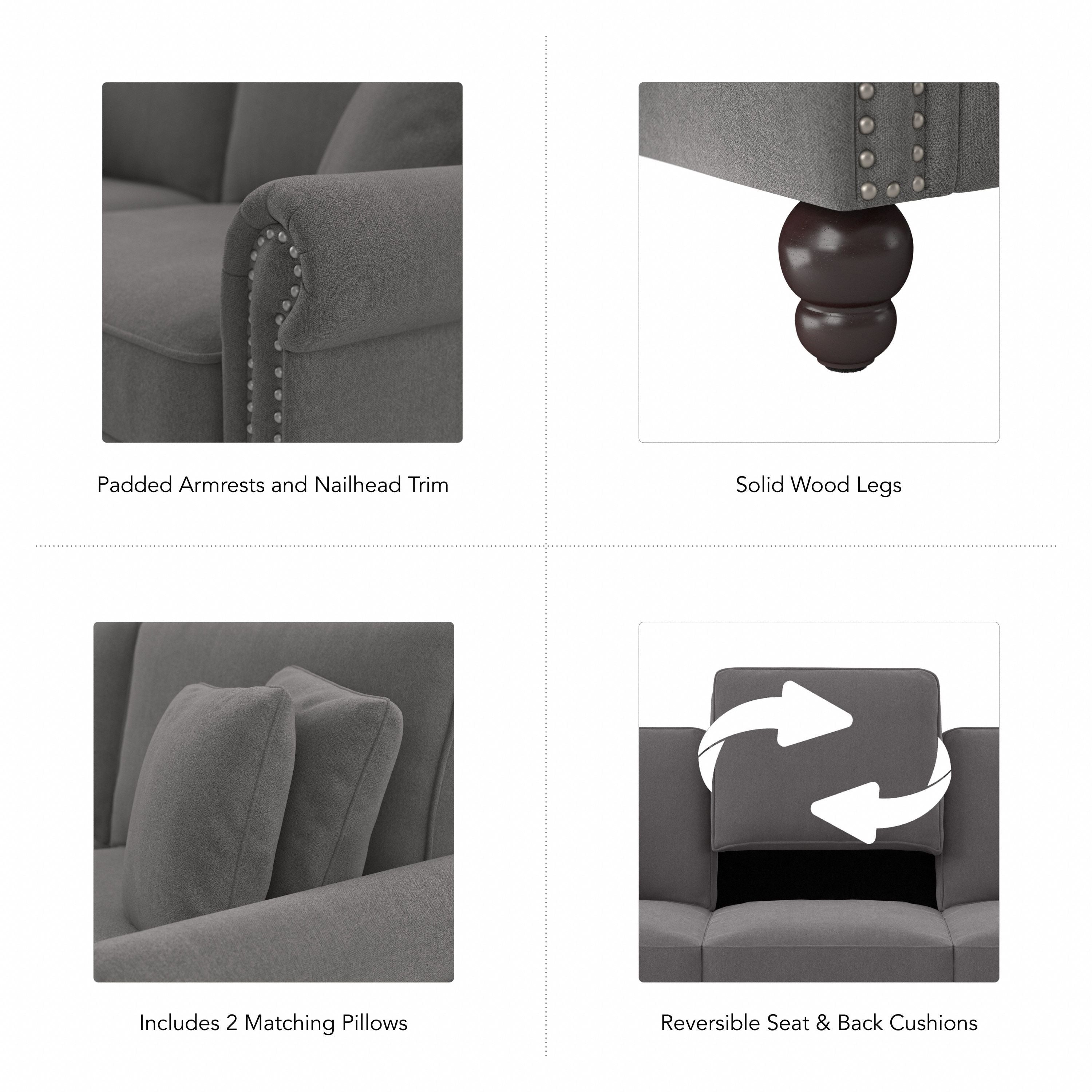 Grand canapé de salon 3 places Bush Furniture Coventry 85W