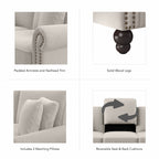 Grand canapé de salon 3 places Bush Furniture Coventry 85W