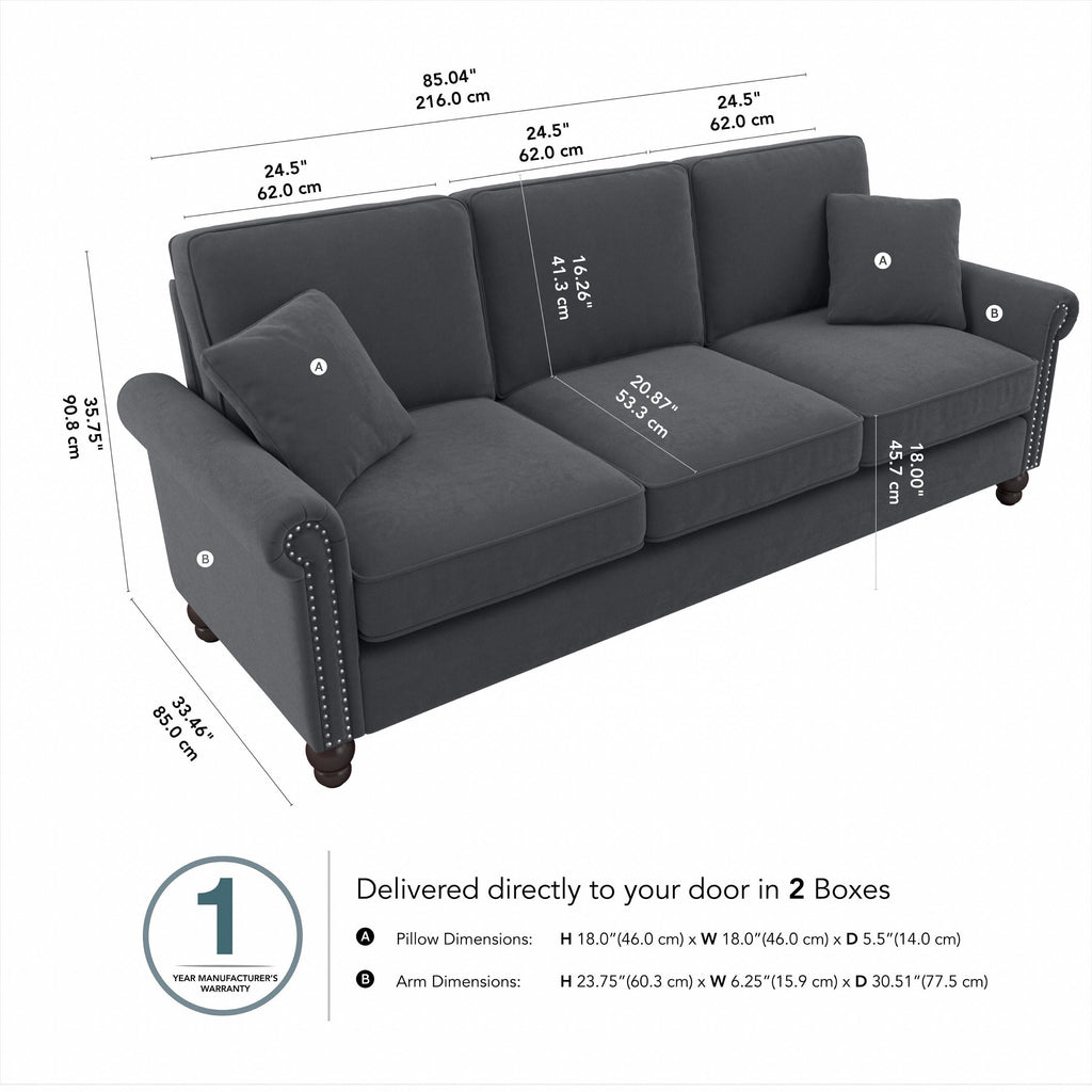 Grand canapé de salon 3 places Bush Furniture Coventry 85W