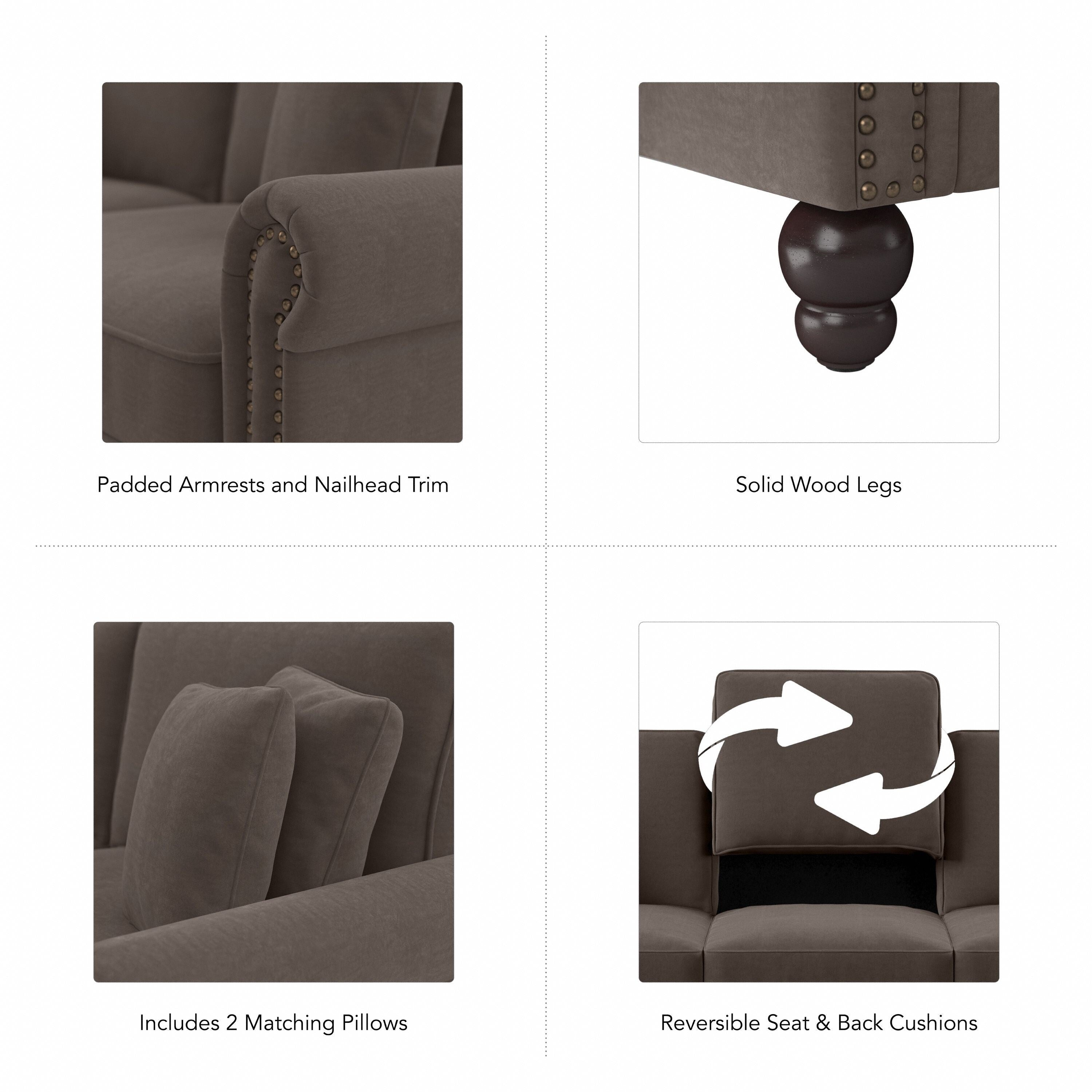 Grand canapé de salon 3 places Bush Furniture Coventry 85W