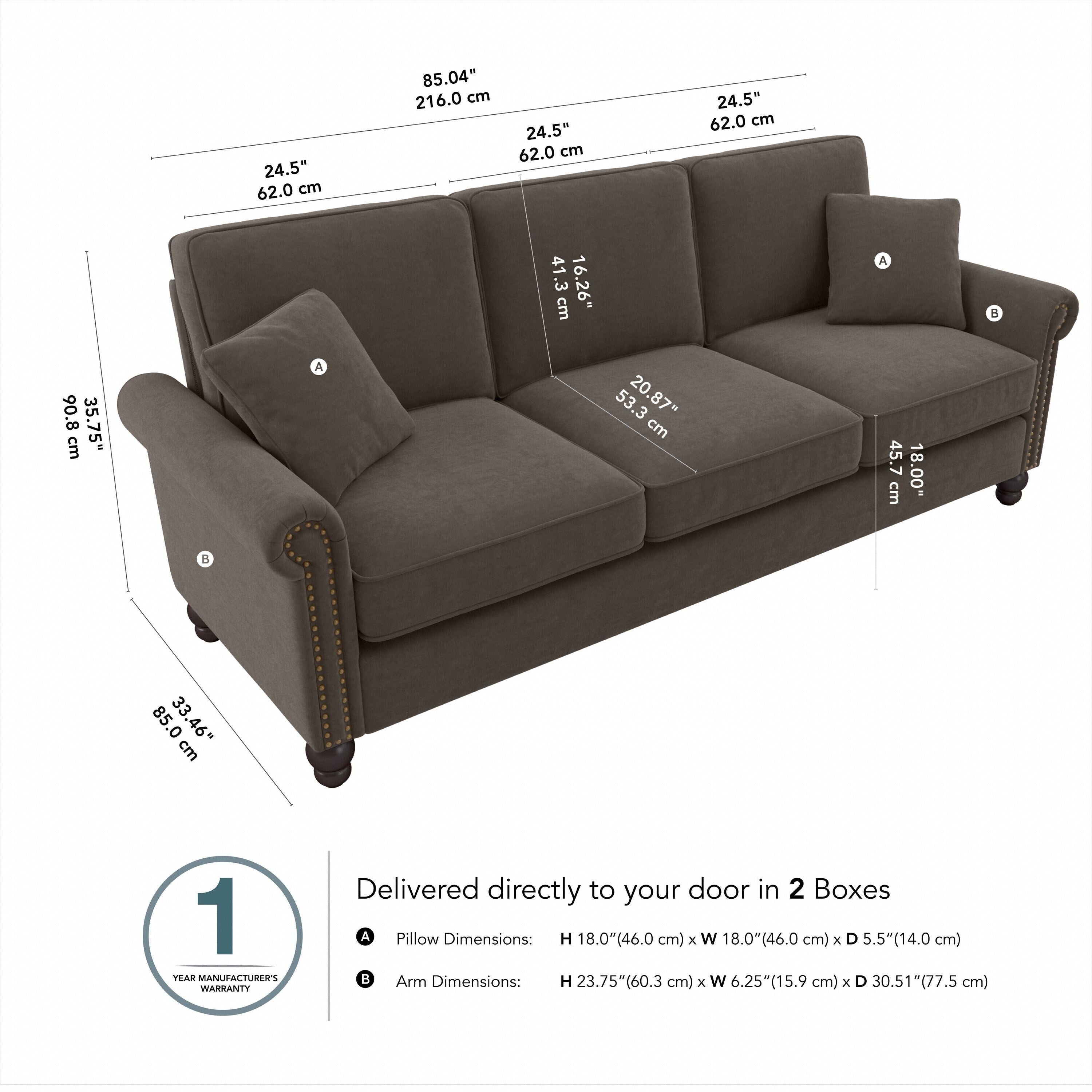Grand canapé de salon 3 places Bush Furniture Coventry 85W