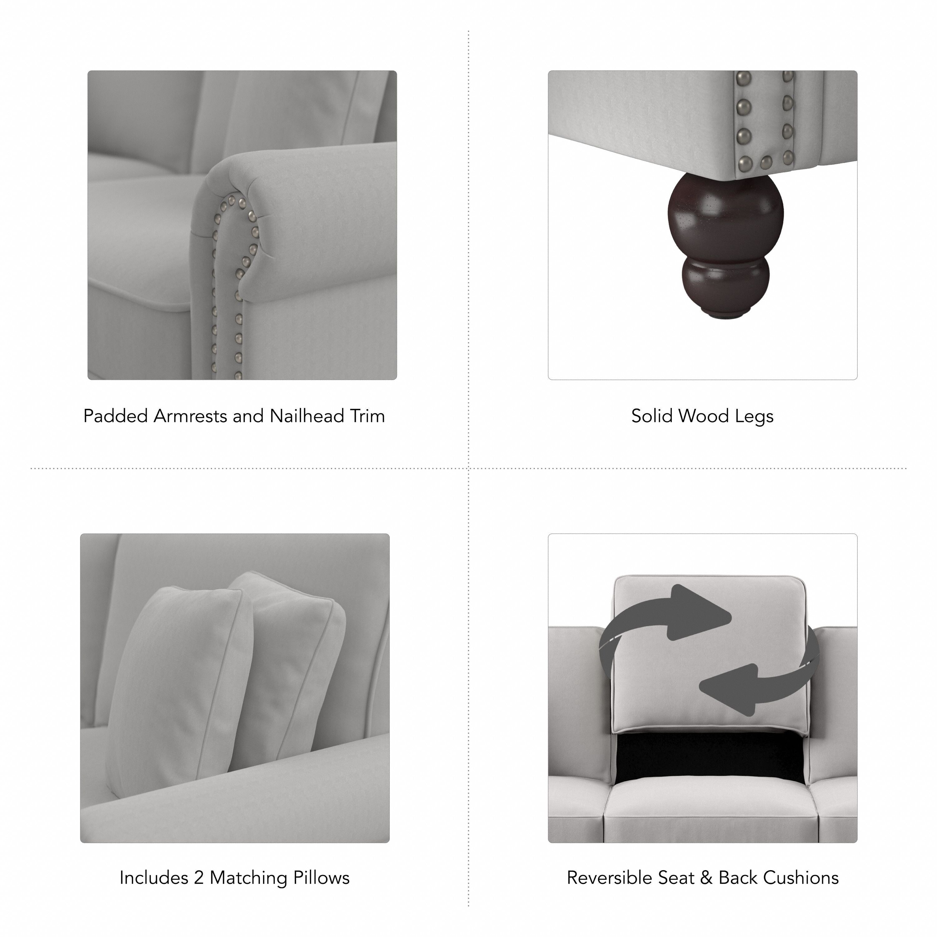 Grand canapé de salon 3 places Bush Furniture Coventry 85W