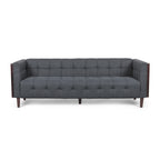 Canapé 3 places capitonné avec pieds en bois