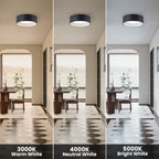 Plafonnier encastré à LED intégré C Cattleya noir et bois 3CCT