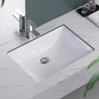 Lavabo de salle de bain sous plan CB HOME 20'' x 14'', lavabo de salle de bain rectangulaire en céramique blanche (20-5/8'' x 14-1/2'' x 8-1/4'')
