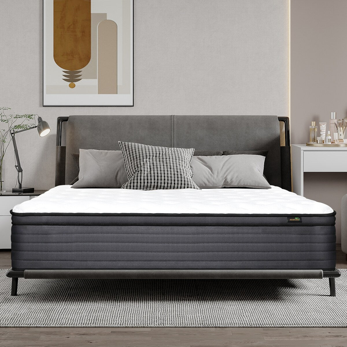 Matelas hybride à ressorts ensachés moyens CHEVNI 14 pour lit simple