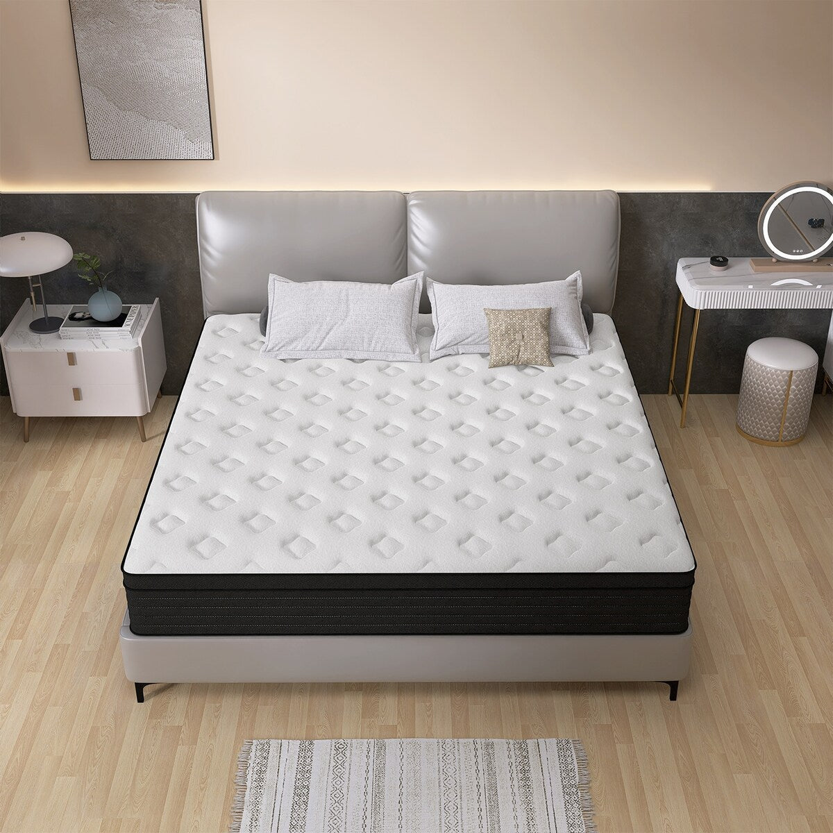Matelas hybride à ressorts ensachés moyens CHEVNI 14 pour lit simple