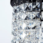 Lustre miniature en cristal CO-Z à 3 lumières avec cristaux en forme de goutte de pluie