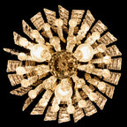 Lustre miniature en cristal CO-Z à 3 lumières avec cristaux en forme de goutte de pluie