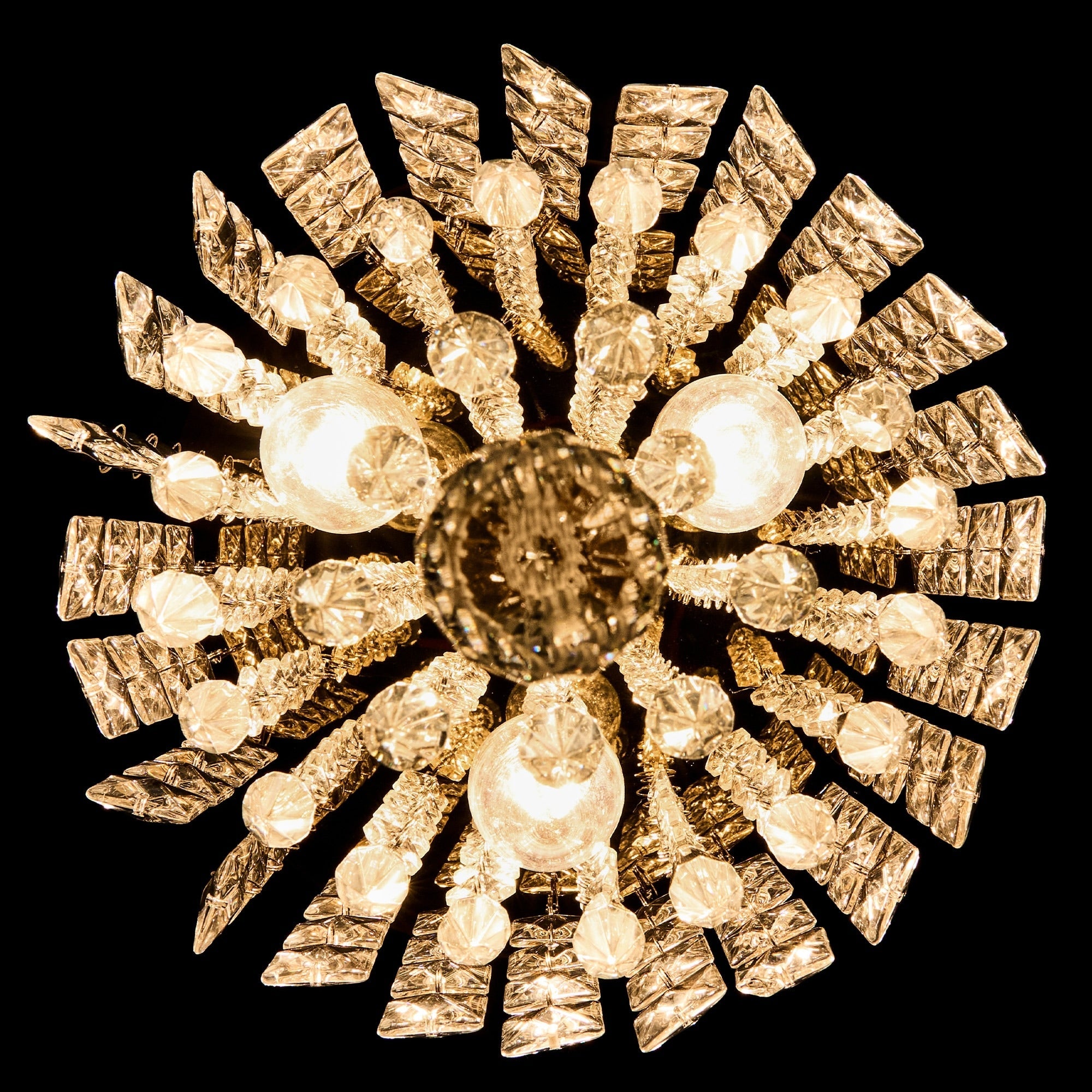 Lustre miniature en cristal CO-Z à 3 lumières avec cristaux en forme de goutte de pluie