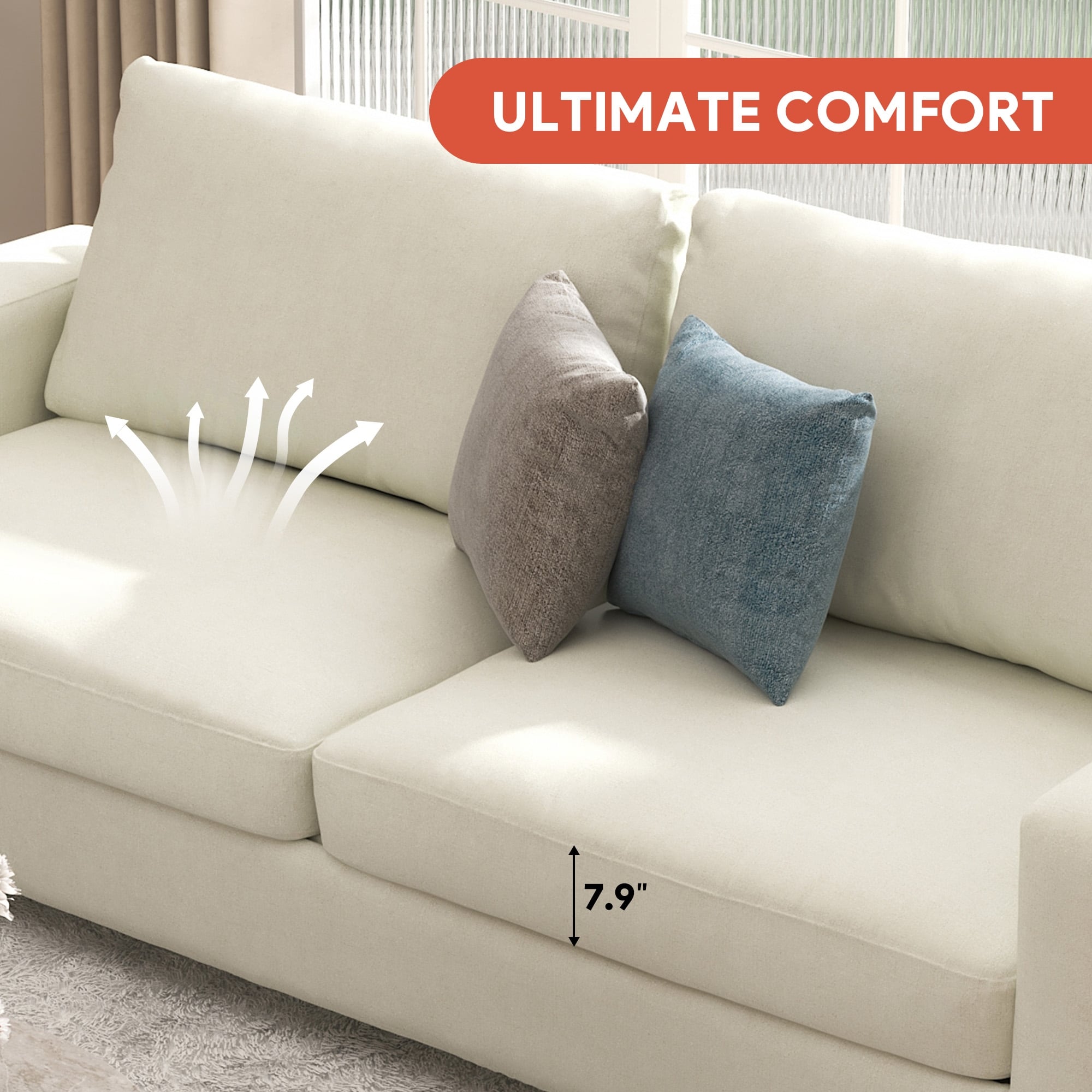 Canapé rembourré CO-Z 86.6 pour salon 3 places