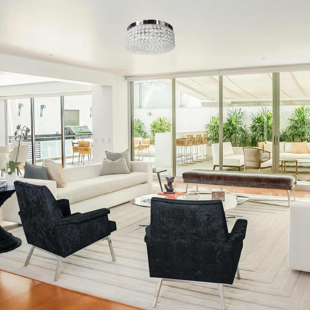 Plafonnier encastré rond moderne à 2 lumières en cristal CO-Z