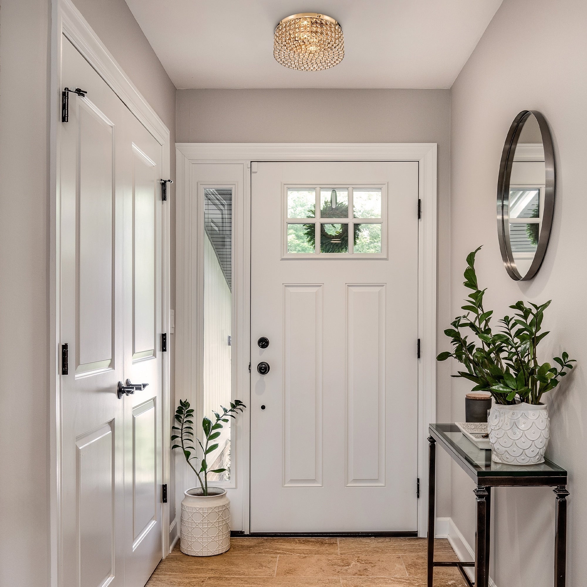 Plafonnier encastré rond moderne à 2 lumières en cristal CO-Z